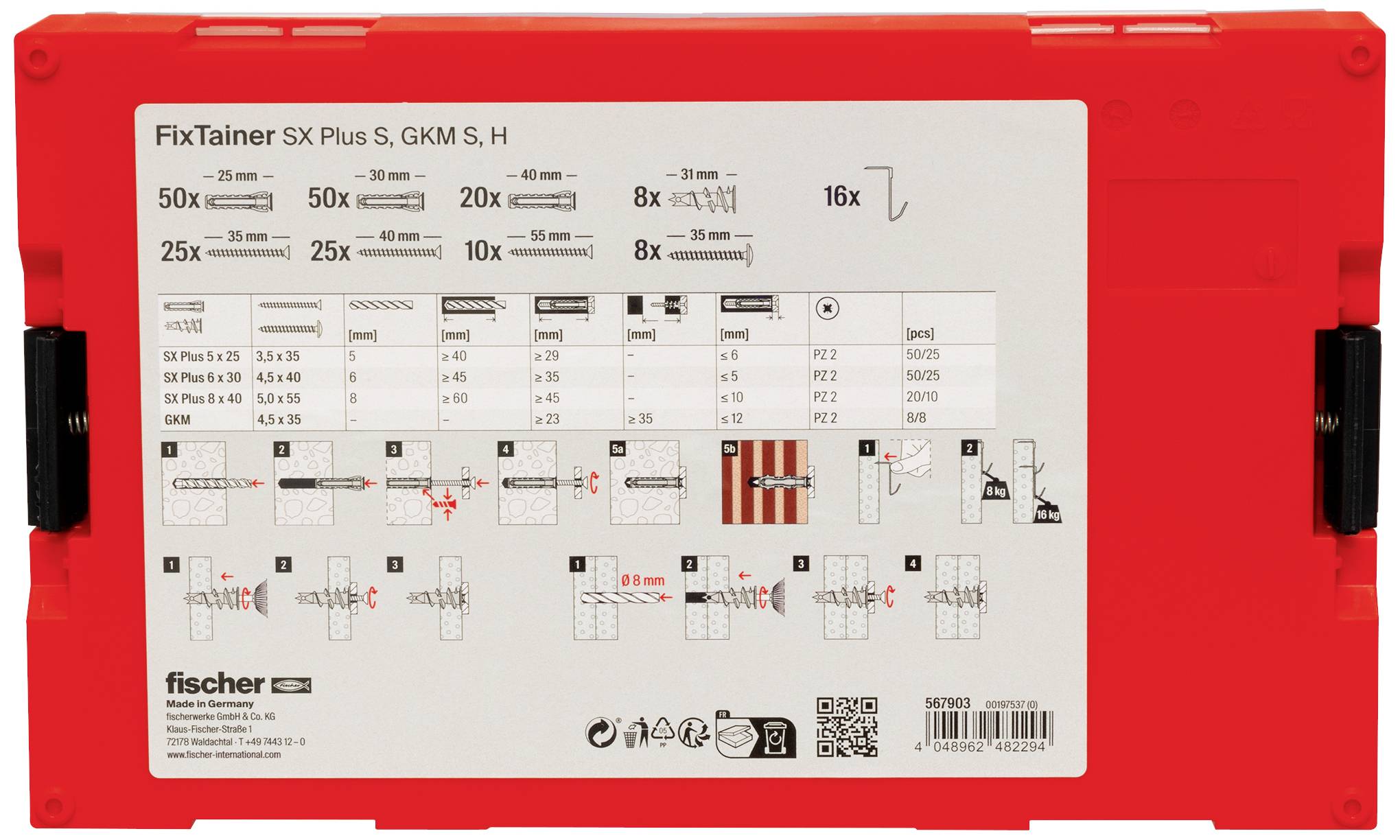 Fischer 567903 FixTainer SX Plus Befestigungsset 212 St.