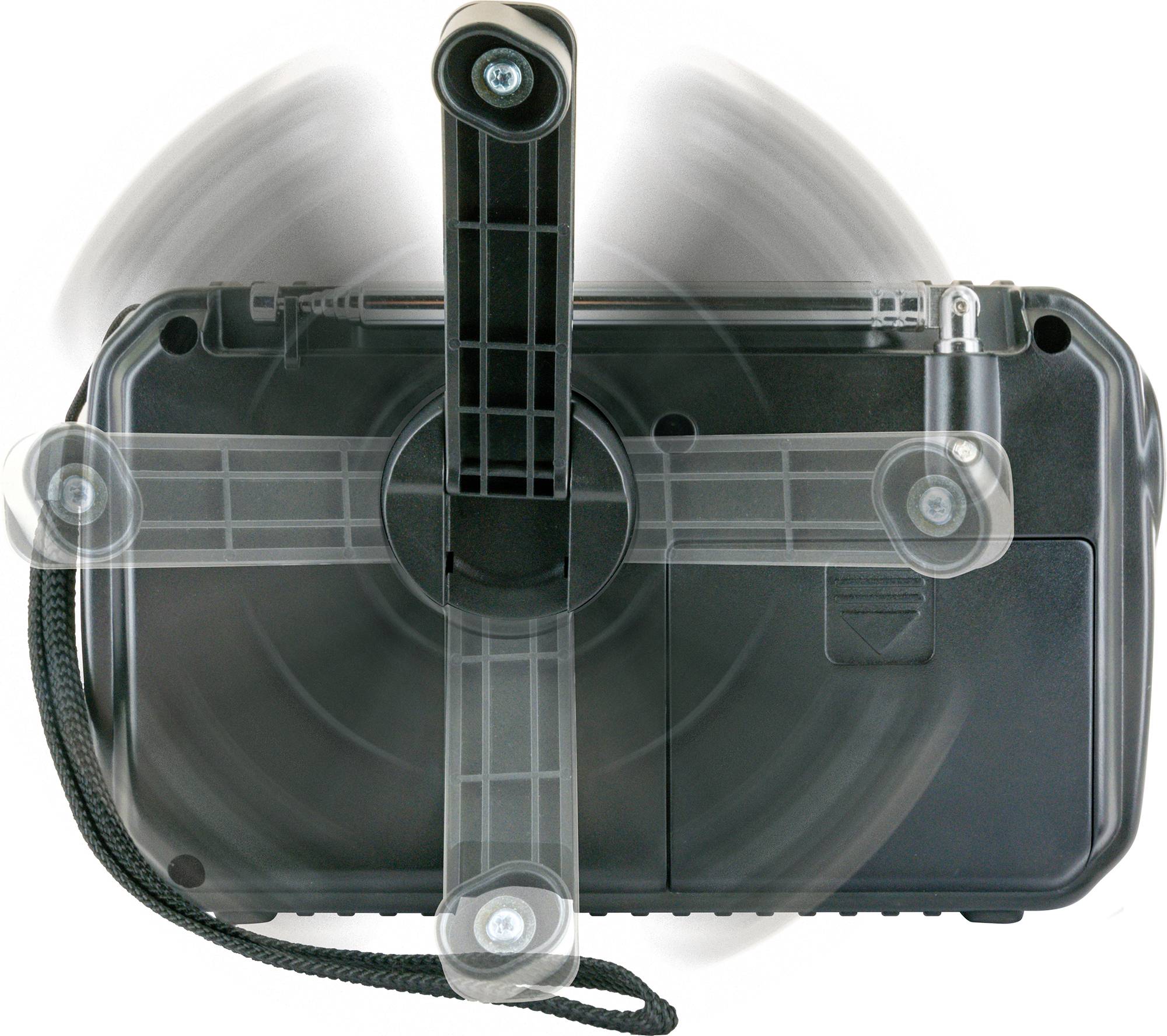 Schwaiger Outdoorradio UKW, AM, FM Handkurbel, Solarpanel, spritzwassergeschützt, stoßfest, Taschenlampe Gelb, Schwarz