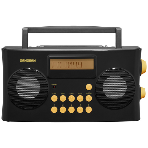 Sangean PR-D17 Taschenradio UKW, AM, FM AUX Sprachausgabe, Fühlbare Tasten, Weckfunktion Schwarz