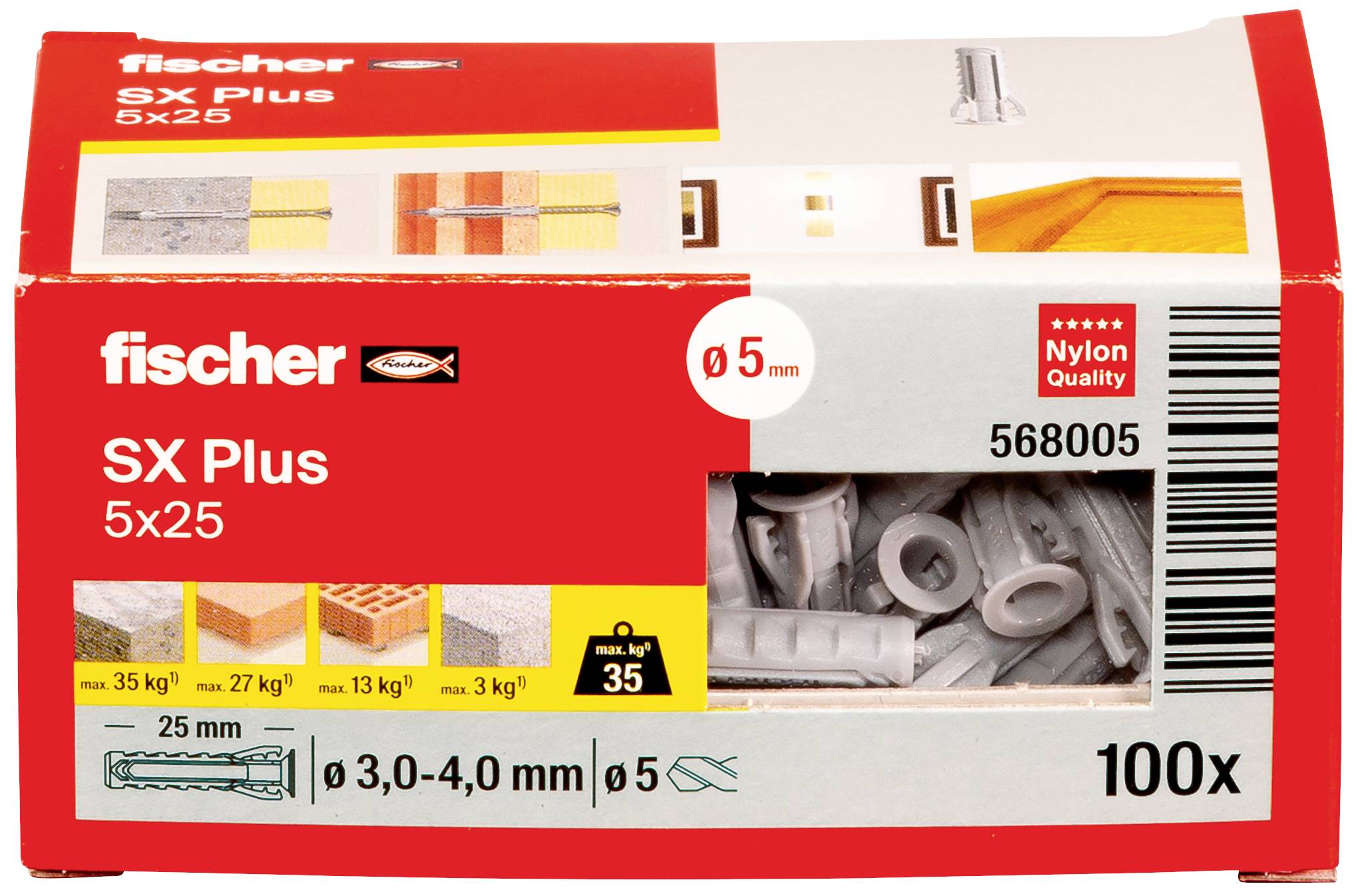Fischer 568005 SX Plus Spreizdübel 25mm 5mm 100St.