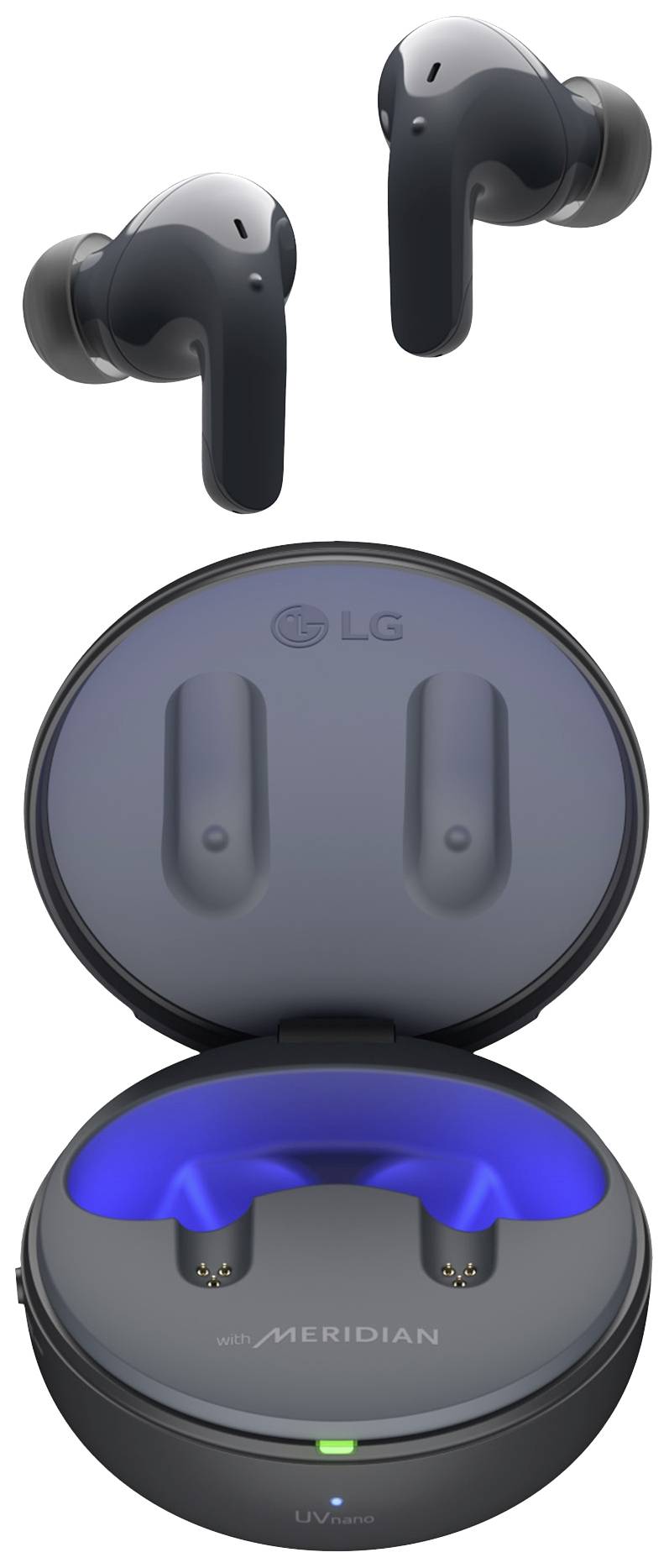 LG Electronics TONE Free DT90Q In Ear Kopfhörer Bluetooth® Stereo Schwarz Noise Cancelling, Mikrofon-Rauschunterdrückung Headset, Ladecase