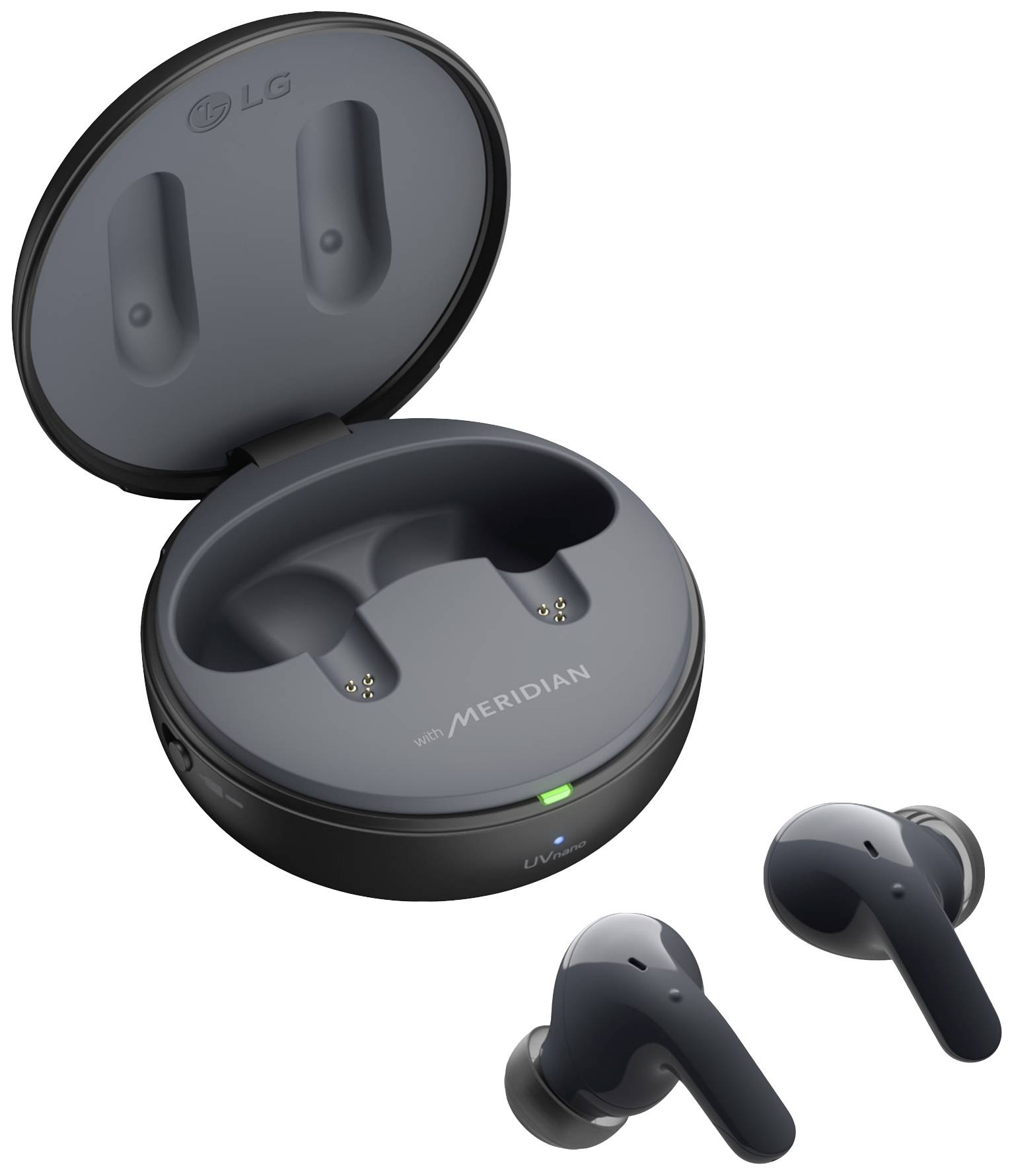 LG Electronics TONE Free DT90Q In Ear Kopfhörer Bluetooth® Stereo Schwarz Noise Cancelling, Mikrofon-Rauschunterdrückung Headset, Ladecase
