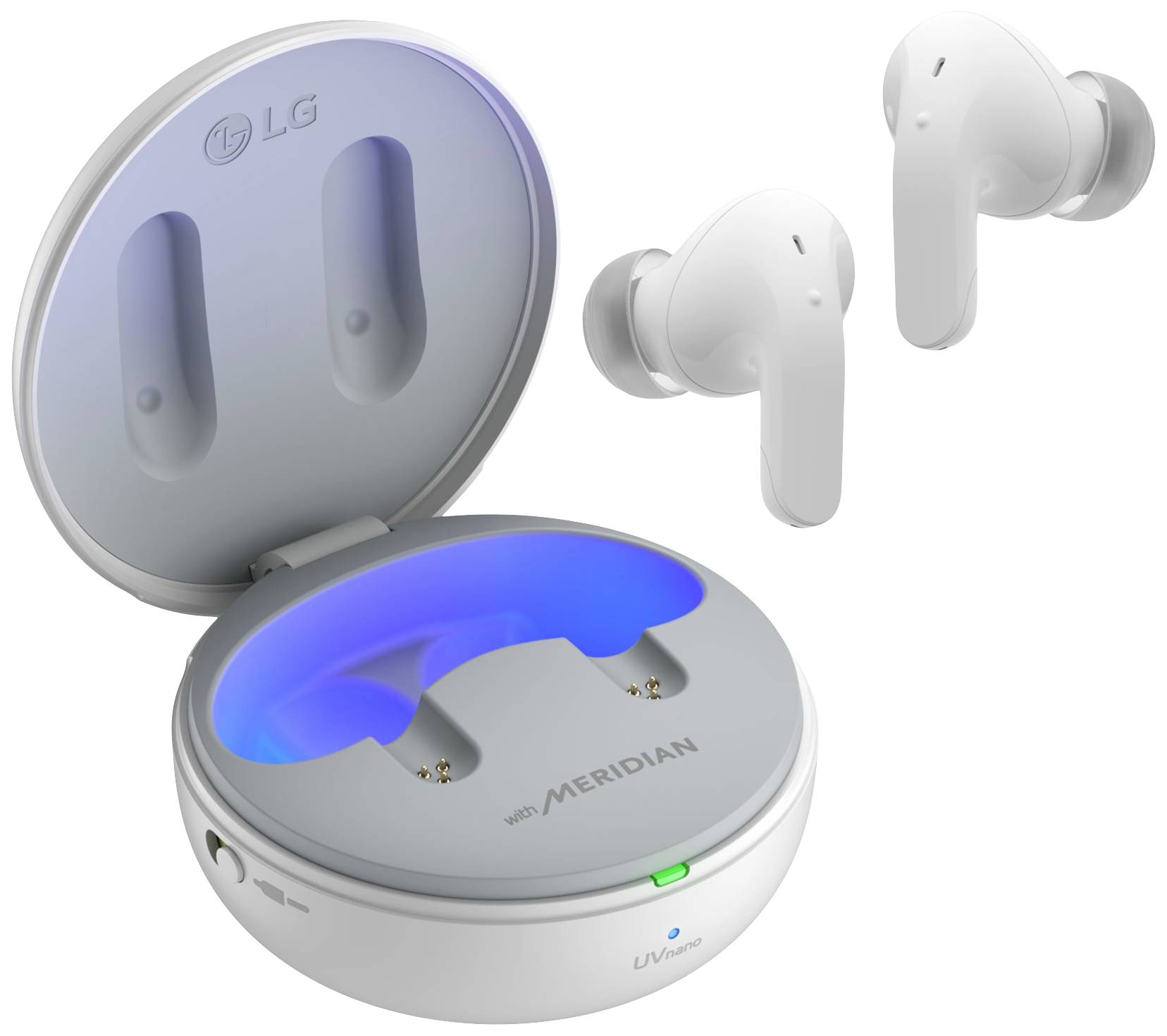 LG Electronics TONE Free DT90Q In Ear Kopfhörer Bluetooth® Stereo Weiß Noise Cancelling, Mikrofon-Rauschunterdrückung Headset, Ladecase