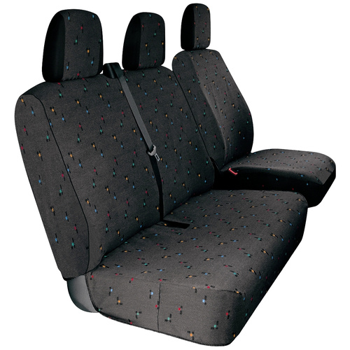 HP Autozubehör 22223 Sitzbezug 5teilig Baumwolle Schwarz (gesprenkelt) Fahrersitz, Rücksitzbank (2er)