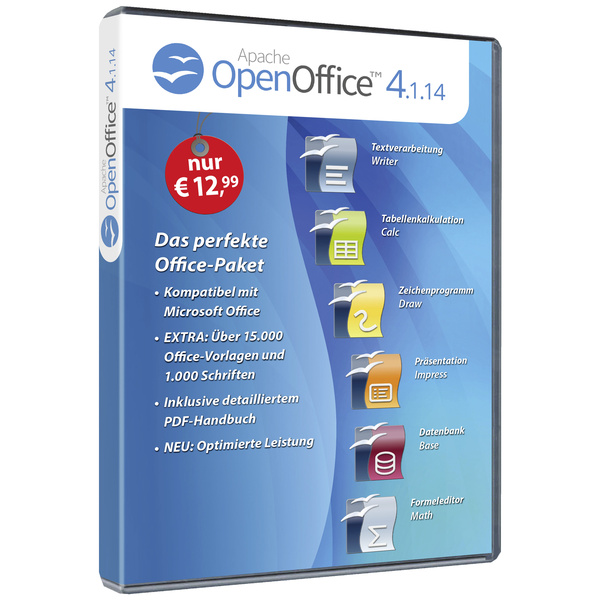 Markt & Technik OpenOffice 4.1.14 Vollversion, 1 Lizenz Windows Office-Paket