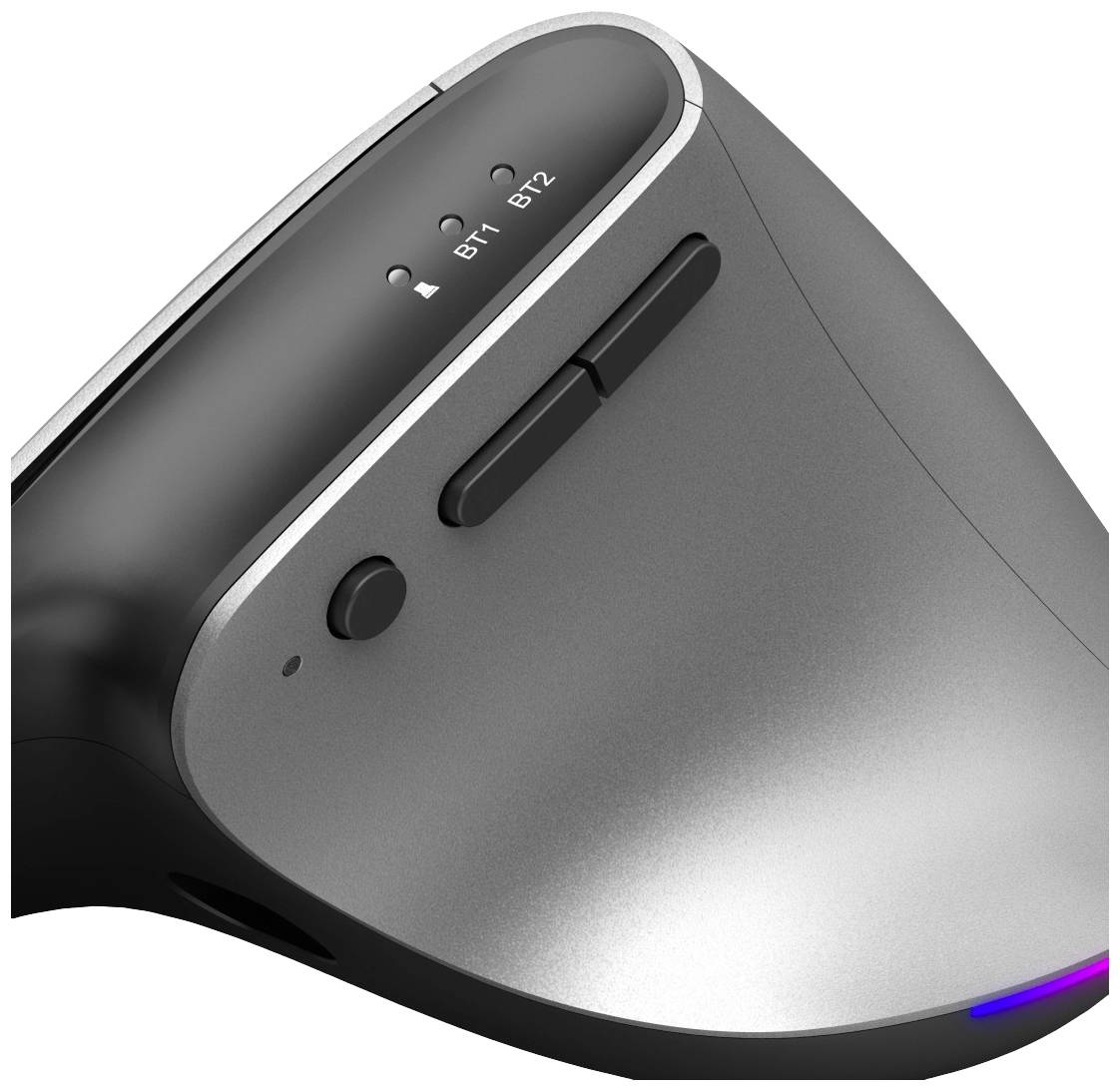 hama 00182691 Ergonomische Vertikalmaus "EMW-700", wiederaufladbar, Multi Device, Anthra.