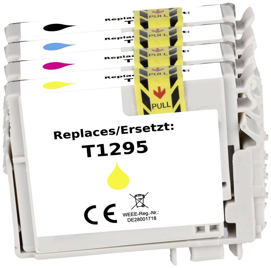 Renkforce Druckerpatrone ersetzt Epson T1295, T1291, T1292, T1293, T1294 Kompatibel Kombi-Pack Schwarz, Cyan, Magenta, Gelb