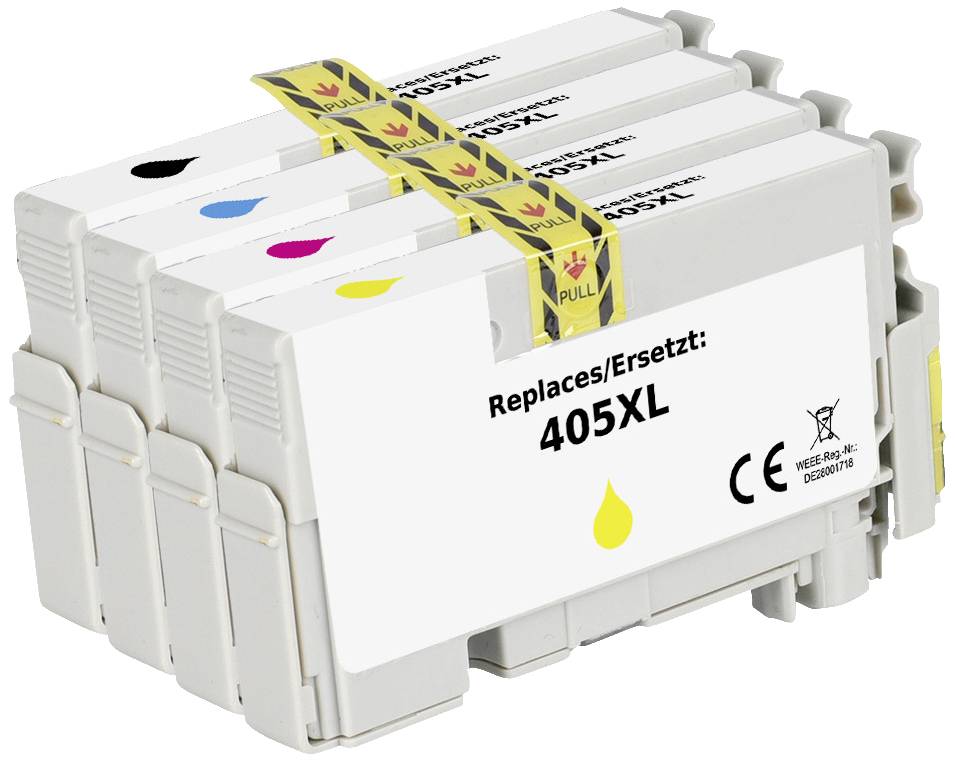 Renkforce Druckerpatrone ersetzt Epson 405XL, T05H6, T05H1, T05H2, T05H3, T05H4 Kompatibel Kombi-Pack Schwarz, Cyan, Magenta