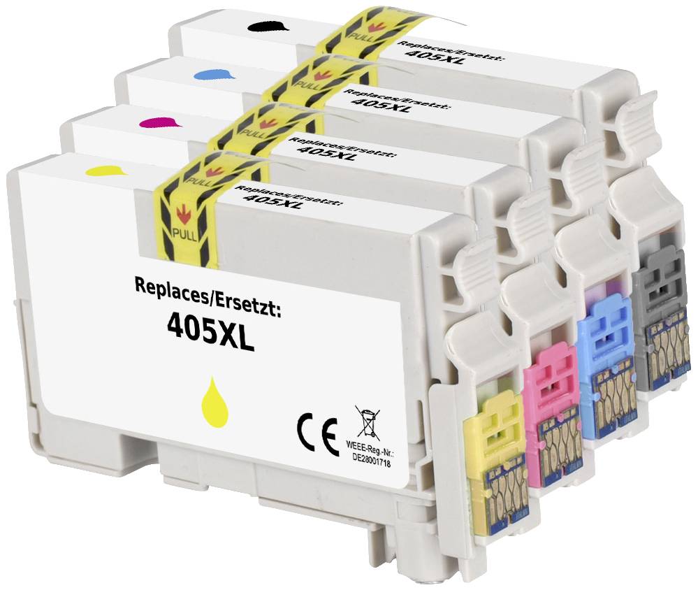 Renkforce Druckerpatrone ersetzt Epson 405XL, T05H6, T05H1, T05H2, T05H3, T05H4 Kompatibel Kombi-Pack Schwarz, Cyan, Magenta