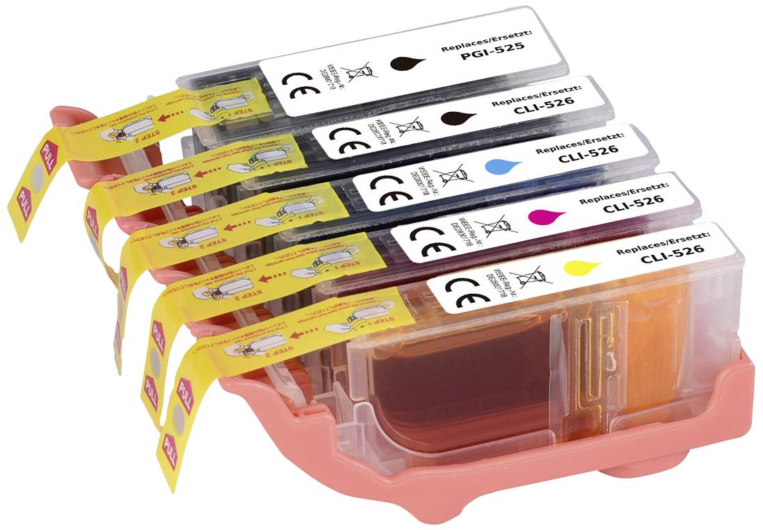 Renkforce Druckerpatrone ersetzt Canon PGI-525PGBK, CLI-526BK, CLI-526C, CLI-526M, CLI-526Y Kompatibel Kombi-Pack Schwarz, Photo