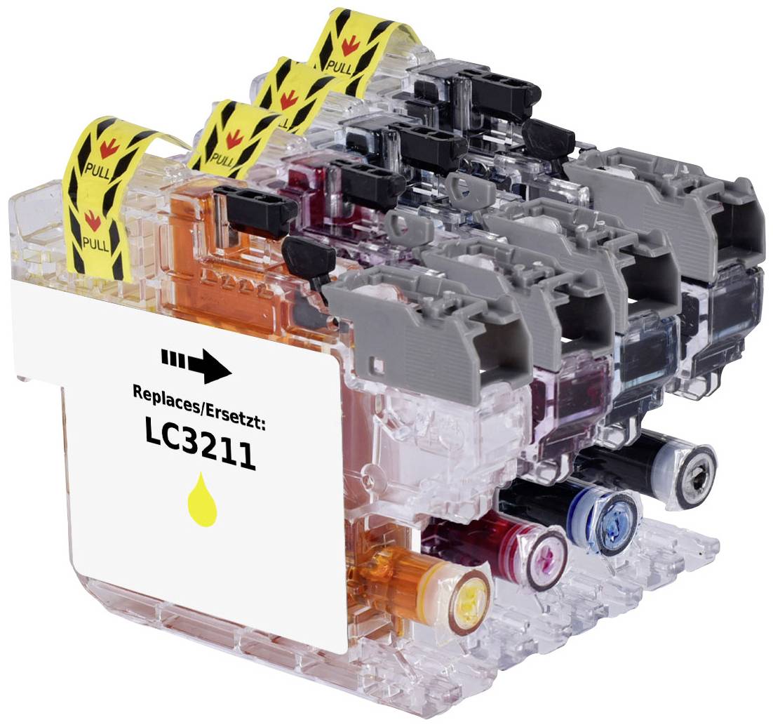 Renkforce Druckerpatrone ersetzt Brother LC-3211BK, LC-3211C, LC-3211M, LC-3211Y Kompatibel Kombi-Pack Schwarz, Cyan, Magenta