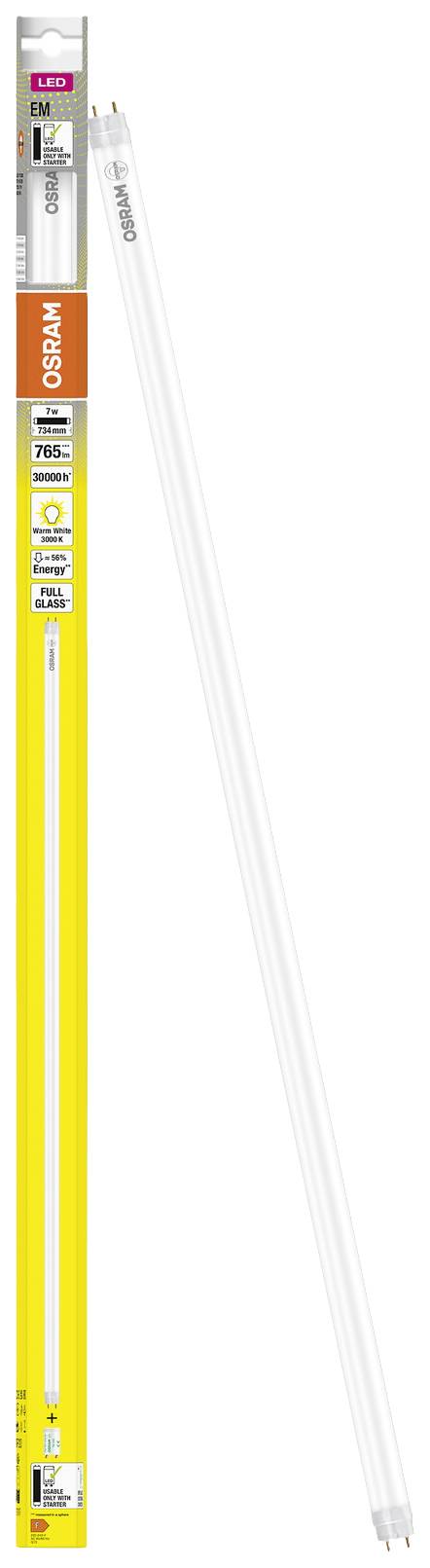 OSRAM HOMELIGHTING LED-Röhre EEK: F (A - G) G13 Röhrenform T8 7 W = 16 W Warmweiß (Ø x L) 26.80 mm x 734 mm 1 St.