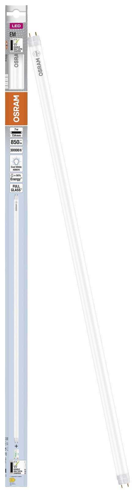 OSRAM HOMELIGHTING LED-Röhre EEK: E (A - G) G13 Röhrenform T8 7W = 16W Neutralweiß (Ø x L) 26.80mm x 734mm 1St.