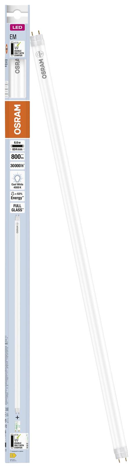 OSRAM HOMELIGHTING LED-Röhre EEK: E (A - G) G13 Röhrenform T8 6.6W = 18W Neutralweiß (Ø x L) 26.80mm x 604mm 1St.