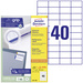 Avery-Zweckform 3651-200 Universal-Etiketten 52.5 x 29.7 mm Papier Weiß 8800 St. Permanent haftend