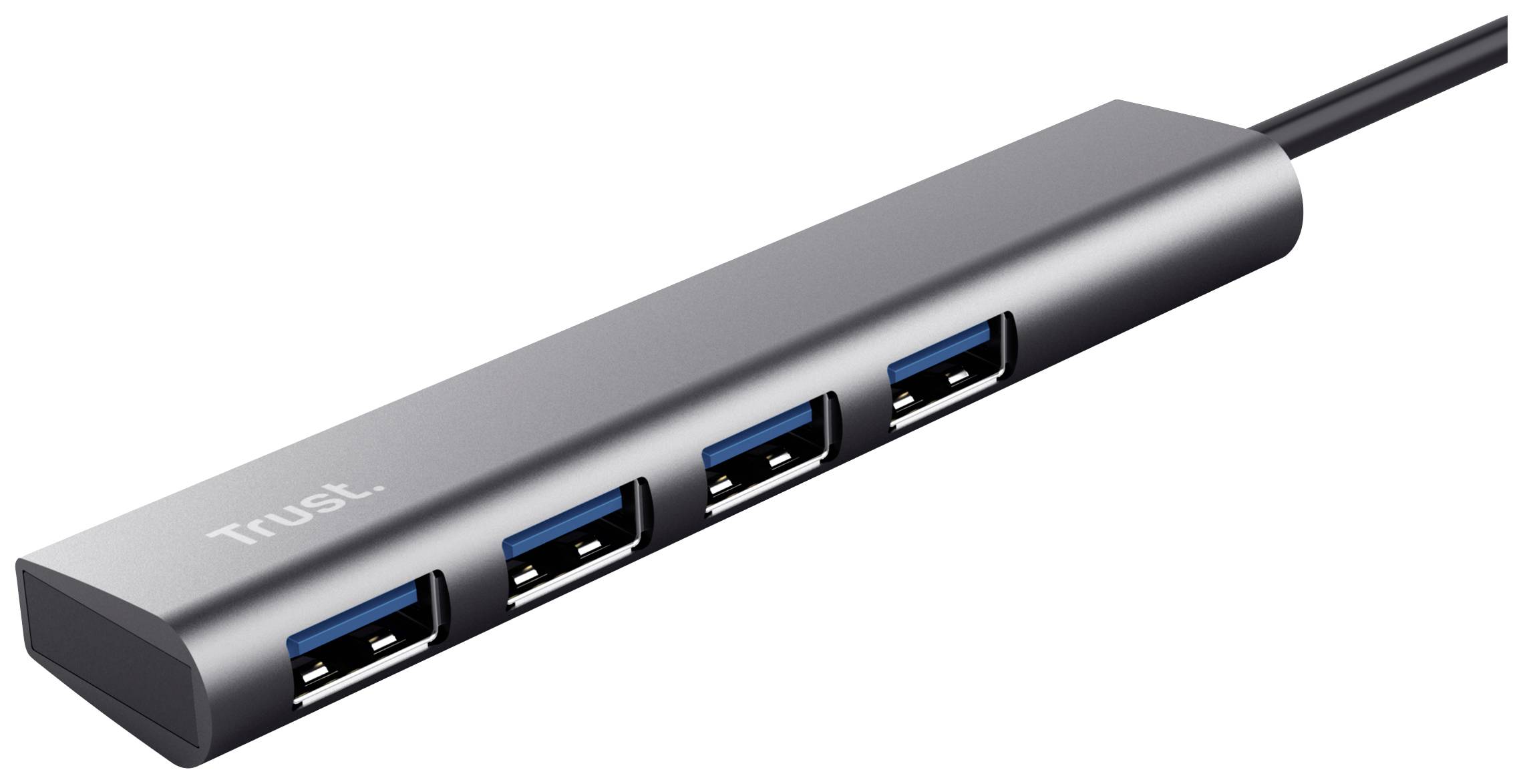 Trust Halyx-4-port 1+4 Port USB 3.1 Gen 1-Hub Dunkelgrau