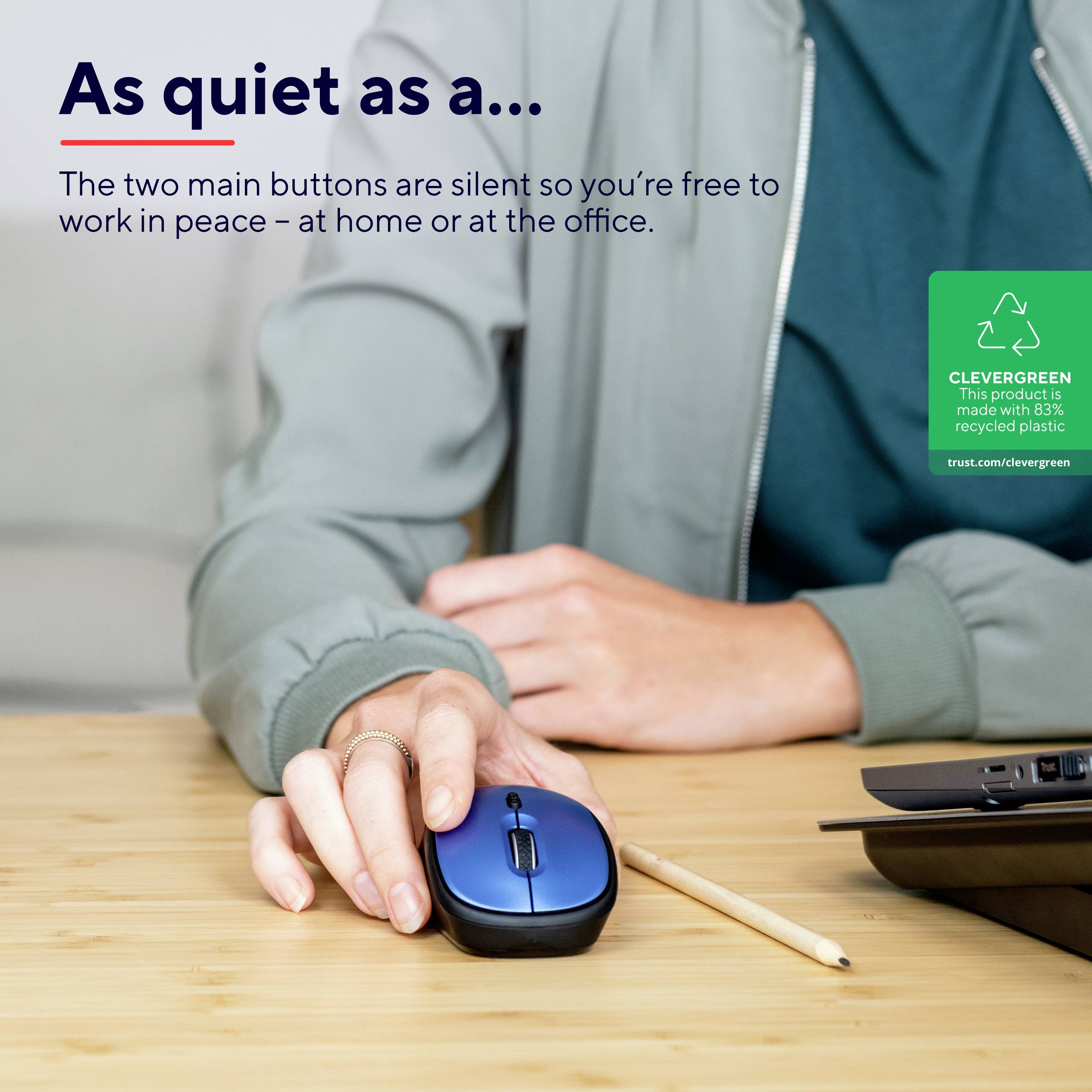 Trust YVI+ Eco Maus Funk Optisch Blau 4 Tasten 800 dpi, 1600 dpi