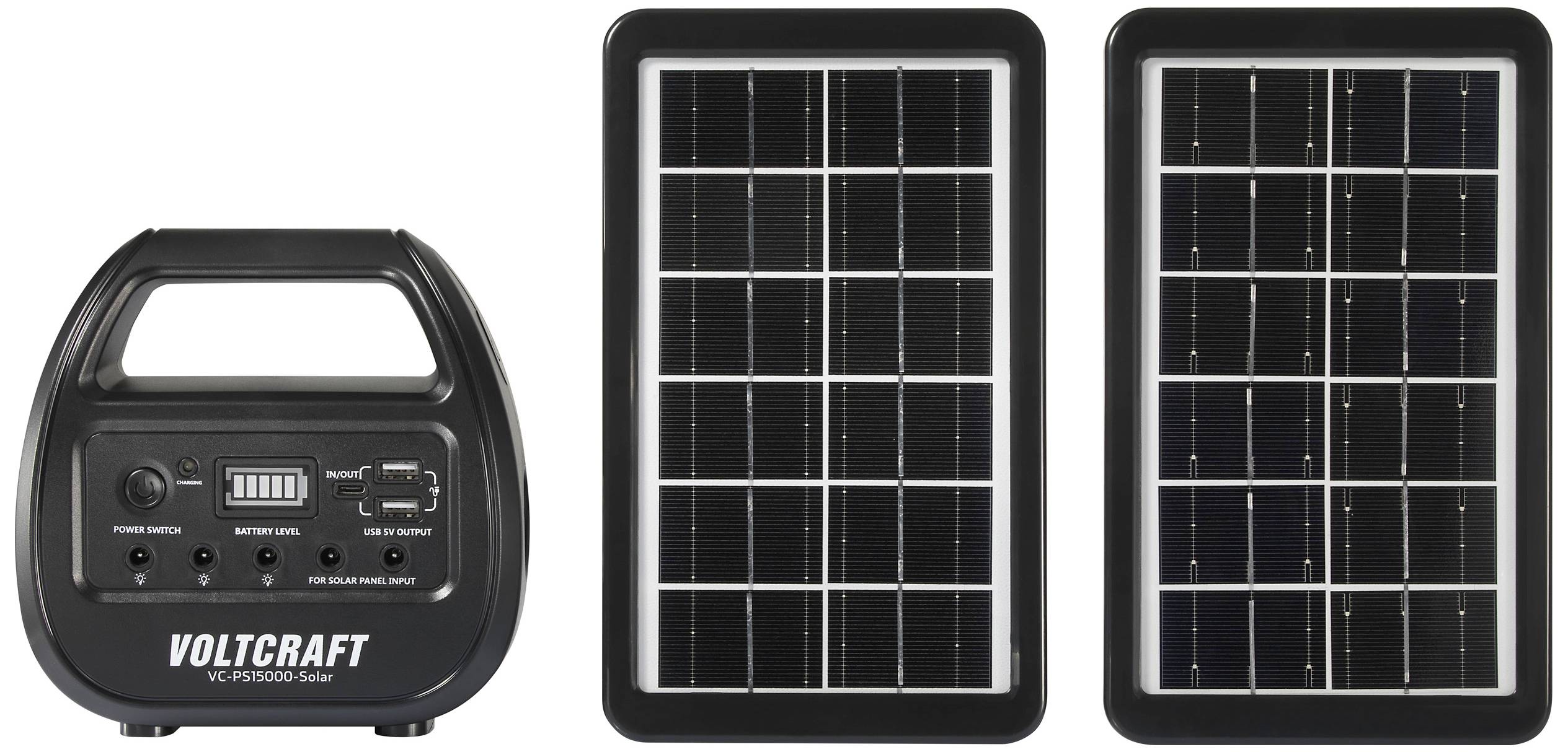 VOLTCRAFT VC-PS15000-Solar VC-14297675 Solar-Powerbank Ladestrom Solarzelle 0.51A 3W 15000 mAh