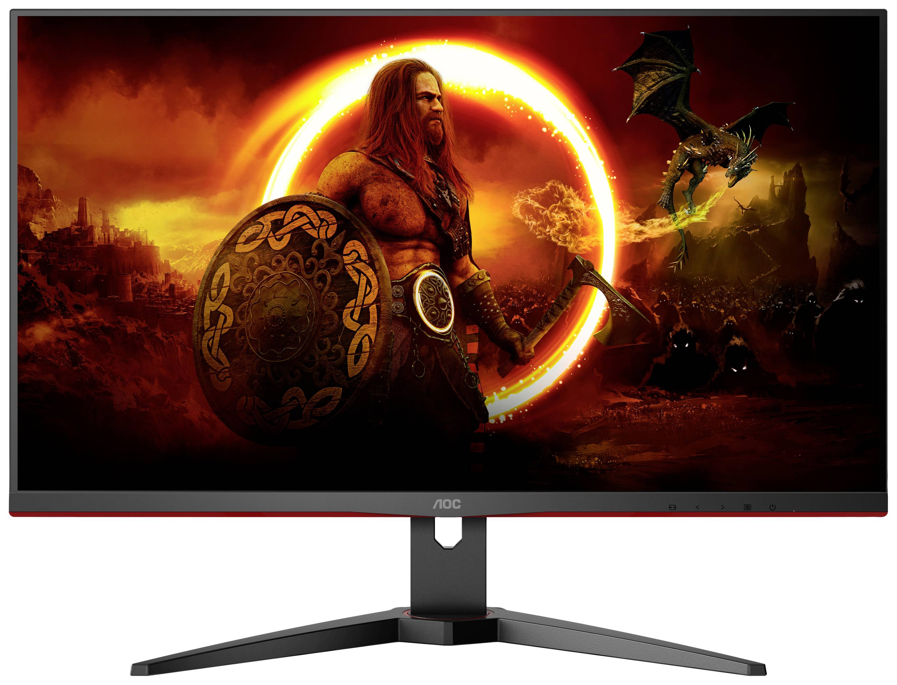 AOC U28G2AE/BK Gaming Monitor EEK G (A - G) 71.1 cm (28 Zoll) 3840 x 2160 Pixel 16:9 1 ms HDMI®, DisplayPort, Audio-Line-in, Kopfhörer (3.5 mm Klin