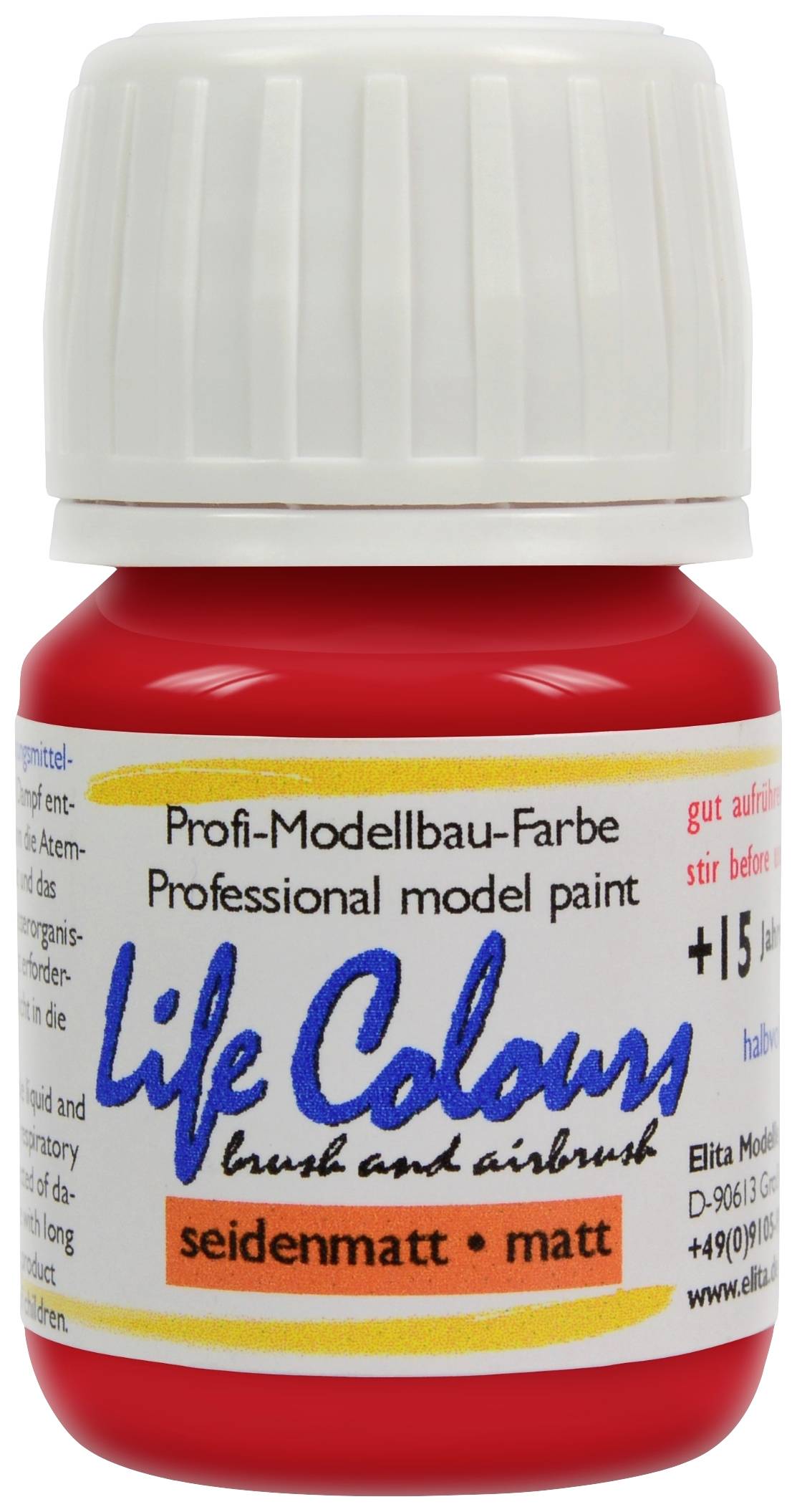 Ein Fläschchen rote Modellbaufarbe von 