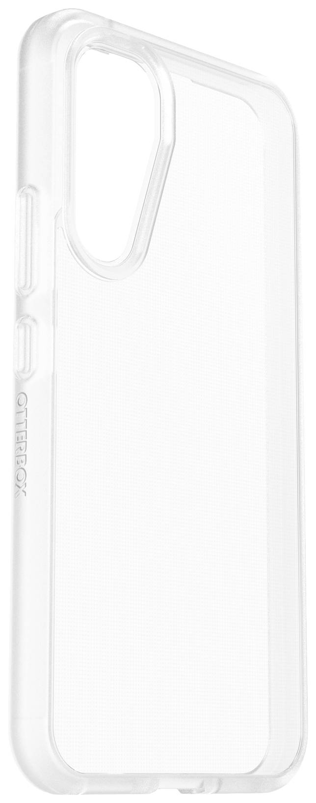 Klare, transparente Handyhülle für ein Smartphone, zeigt die Rück- und Seitenansicht. Geeignet für Schutz und minimalistische Optik.