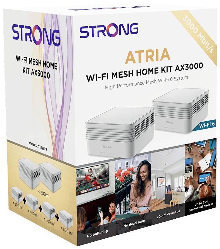 Strong MESHKITAX3000 2er-Pack Mesh-Netzwerk 3000 MBit/s 2.4 GHz, 5 GHz