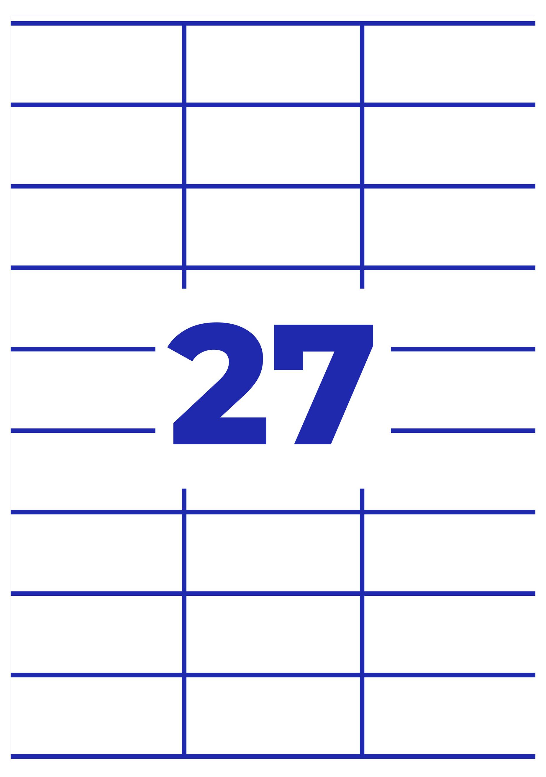 Blaues Kalenderblatt mit der Zahl '27' in der Mitte.