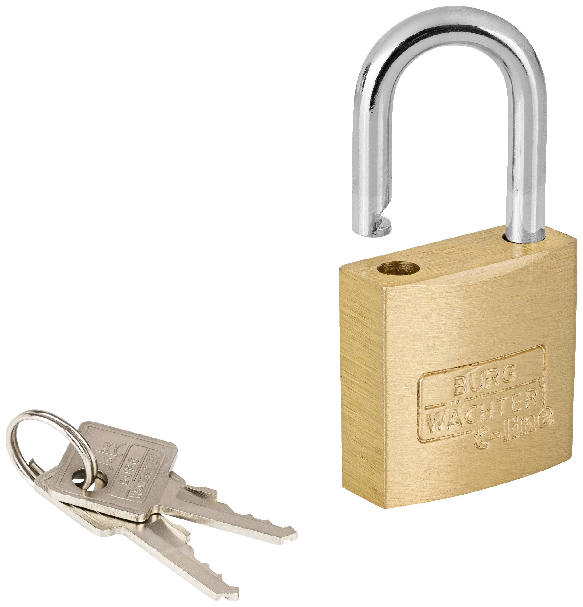 Burg Wächter 2961 Vorhängeschloss 25.00mm verschieden schließend Messing Schlüsselschloss