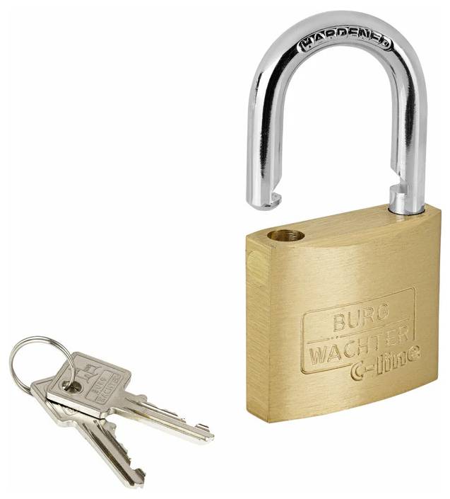 Burg Wächter 29941 Vorhängeschloss 40.00mm gleichschließend Messing Schlüsselschloss
