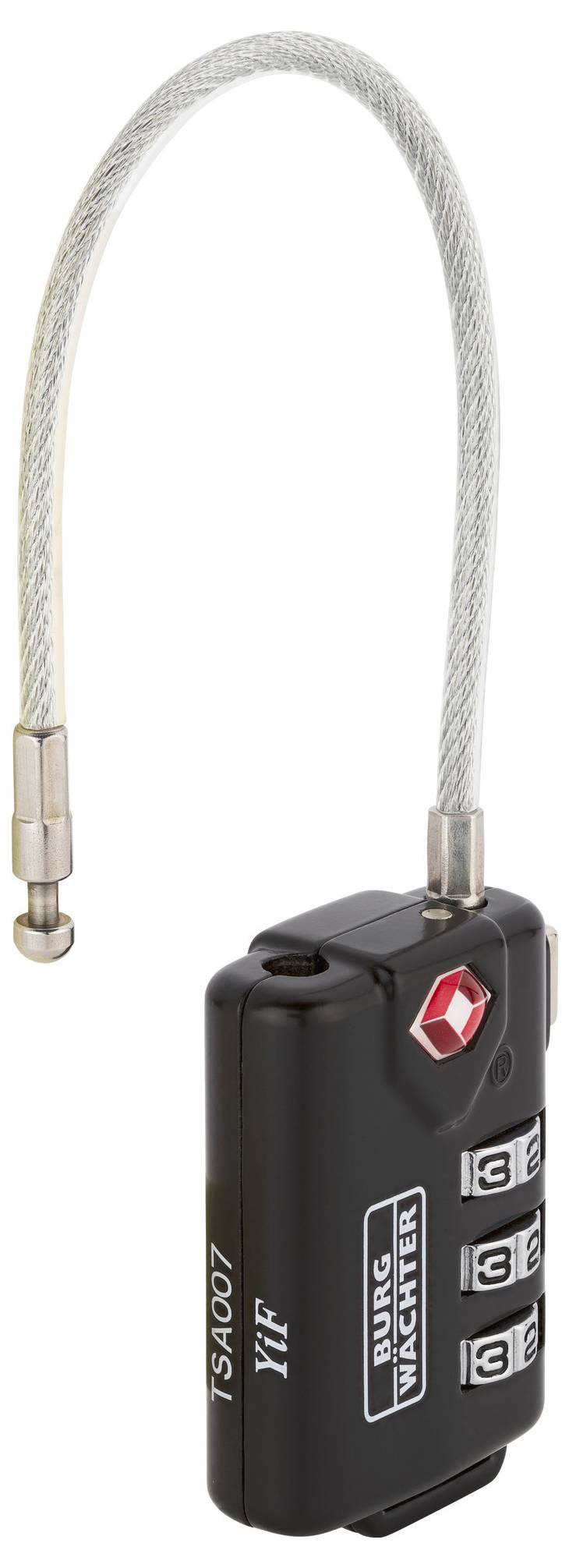 Burg Wächter 32891 Vorhängeschloss 32.80mm TSA Schwarz Zahlenschloss