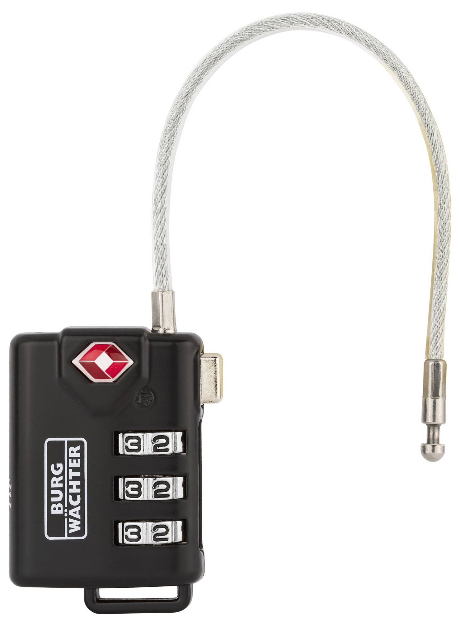Burg Wächter 32891 Vorhängeschloss 32.80mm TSA Schwarz Zahlenschloss
