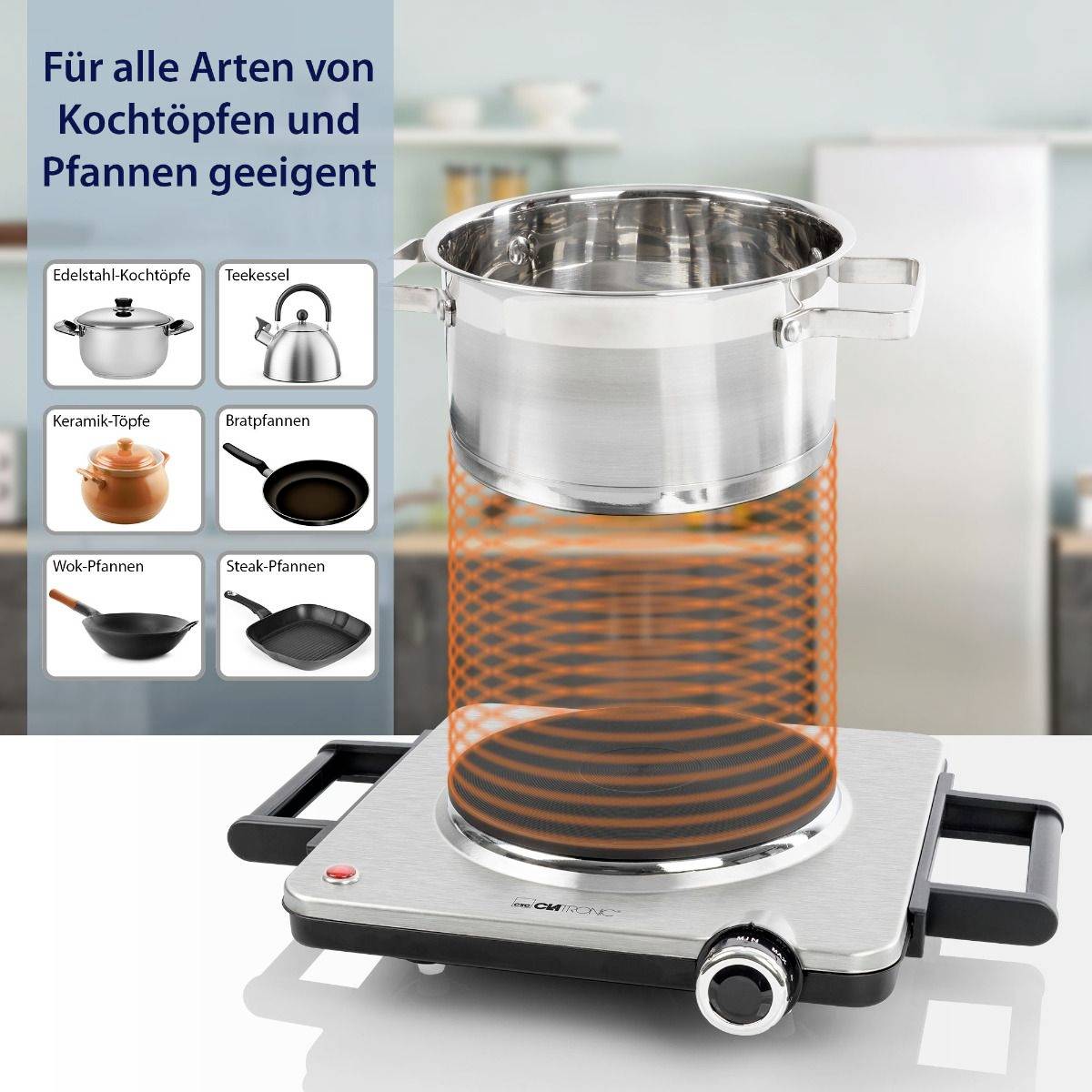 Clatronic EKP 3788 263986 Kochplatte Überhitzungsschutz