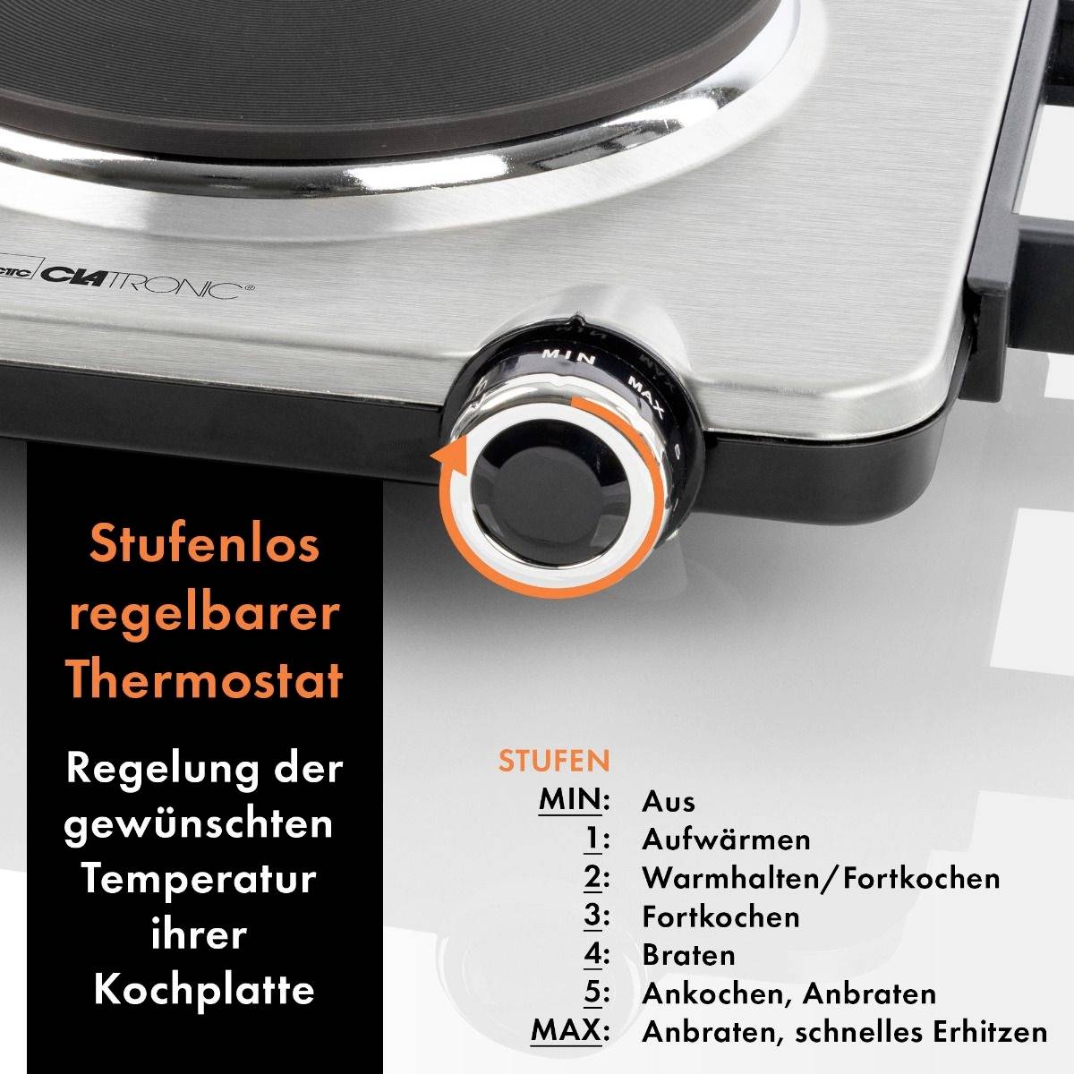 Clatronic EKP 3788 263986 Kochplatte Überhitzungsschutz