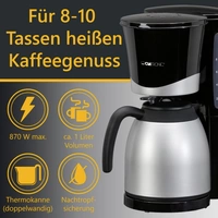 Clatronic KA 3327 schwarz Kaffeemaschine Fassungsvermögen Tassen=10 Clatronic KA 3327 schwarz Kaffeemaschine Fassungsvermögen Tassen=10