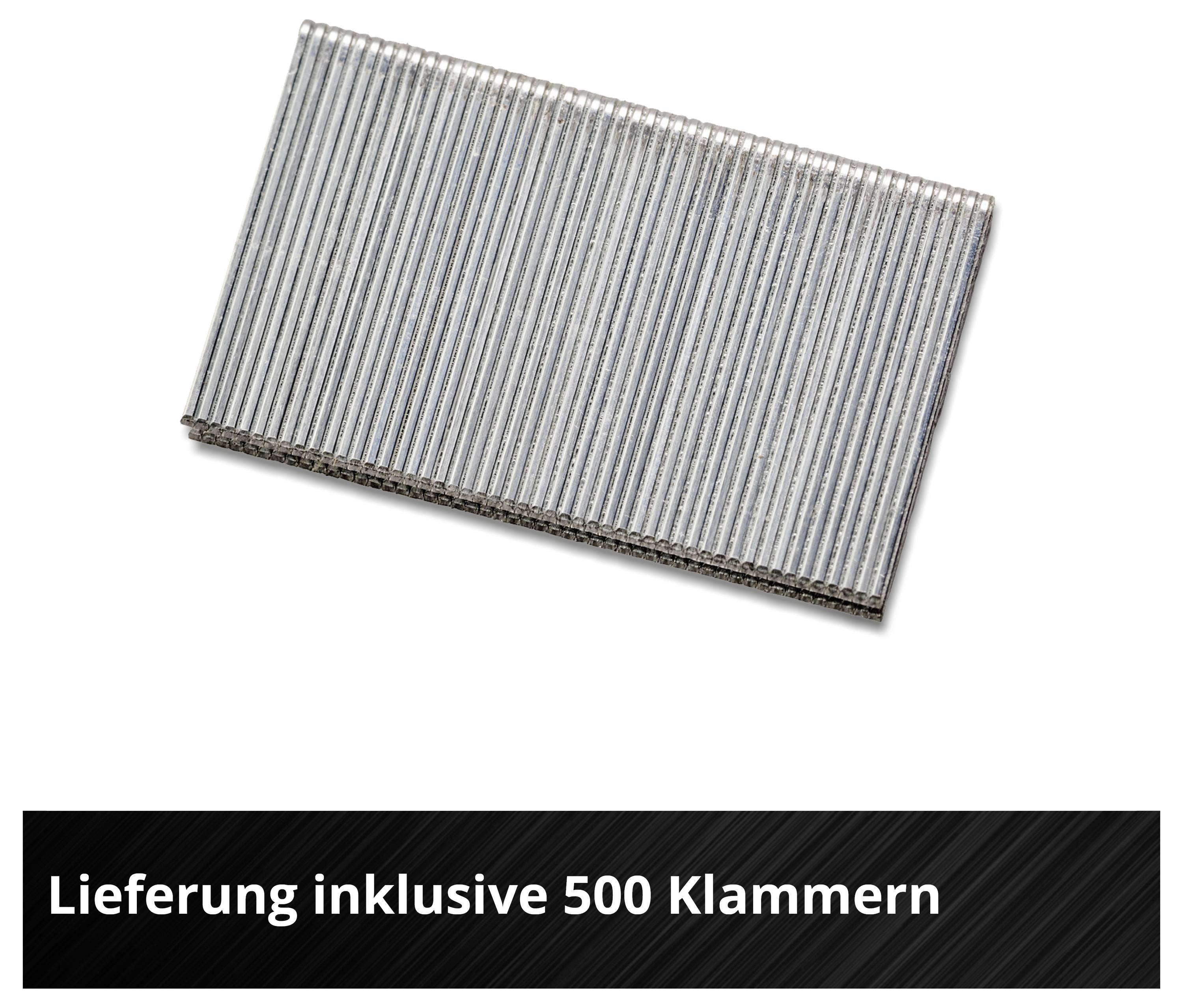 Metall-Klammern, darunter der Text 'Lieferung inklusive 500 Klammern'.