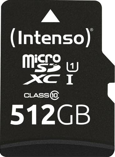 Intenso 512GB microSDXC Performance microSD-Karte 512GB Class 10 UHS-I Wasserdicht