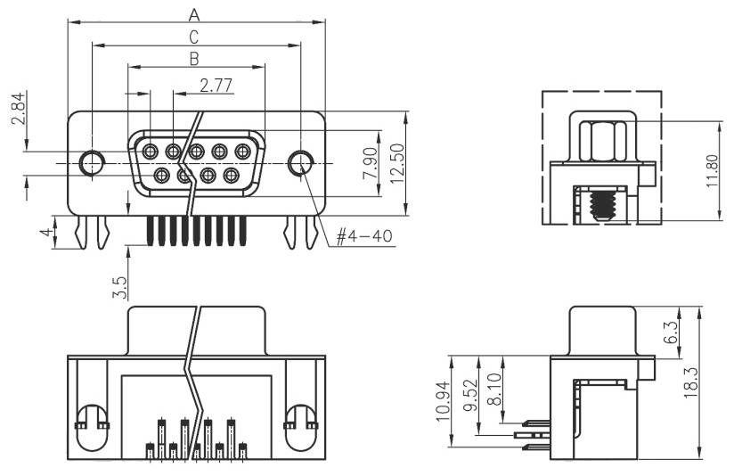 Connfly DS1037-15FNAKT74-0CC D-SUB Buchsenleiste Polzahl: 15 Lötpins Tray