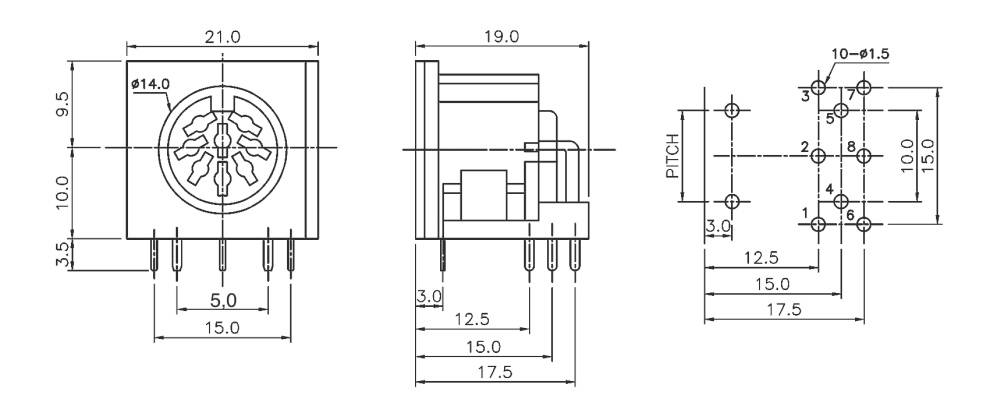 Connfly DS1093-07BN50X Einbaubuchse Buchse, Einbau horizontal Polzahl: 5 Schwarz Tray