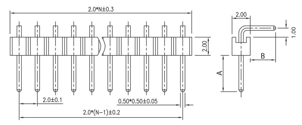 Connfly Stiftleiste (Standard) Anzahl Reihen: 1 Polzahl je Reihe: 40 DS1025-02-1*40P8BR1-B Bulk