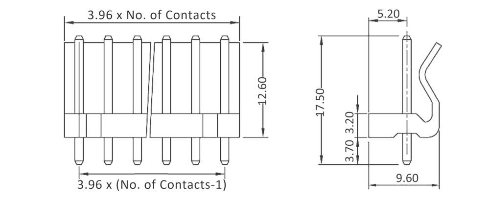 Econ connect Stiftleiste (Standard) Anzahl Reihen: 1 Polzahl je Reihe: 6 CGV6 Bulk