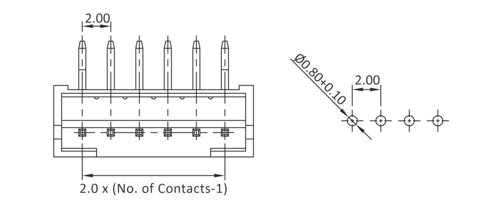 Econ connect Stiftleiste (Standard) Anzahl Reihen: 1 Polzahl je Reihe: 4 CSV4W/2 Bulk