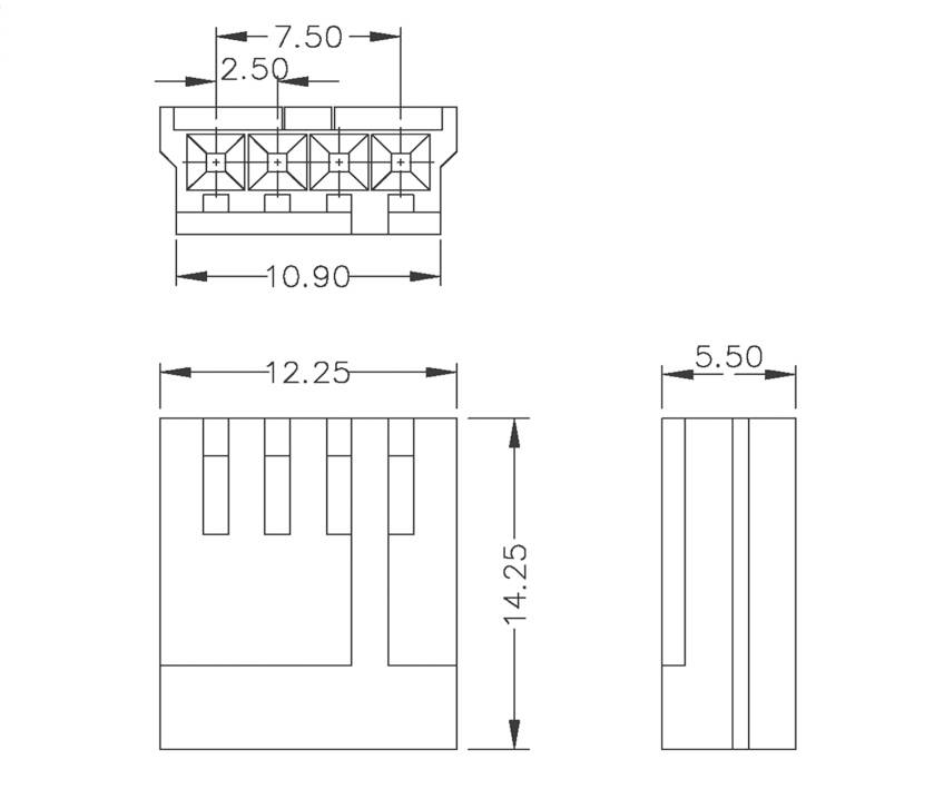 Econ connect Buchsenleiste (Standard) Polzahl Gesamt 4 Rastermaß: 2.5mm FS03 Bulk