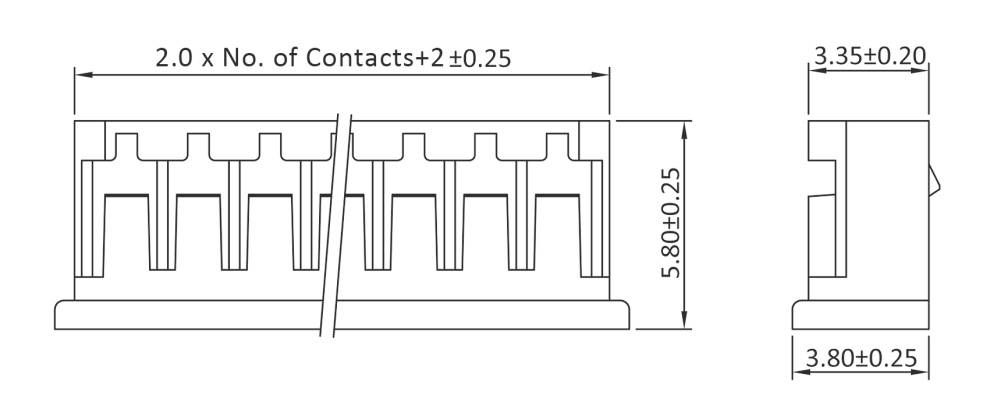 Econ connect Kabelgehäuse Polzahl Gesamt 6 Rastermaß: 2mm H22H6 Bulk