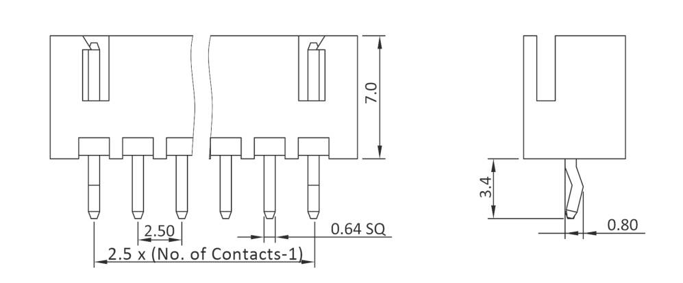 Econ connect Stiftleiste (Standard) Anzahl Reihen: 1 Polzahl je Reihe: 4 W33S4 Bulk