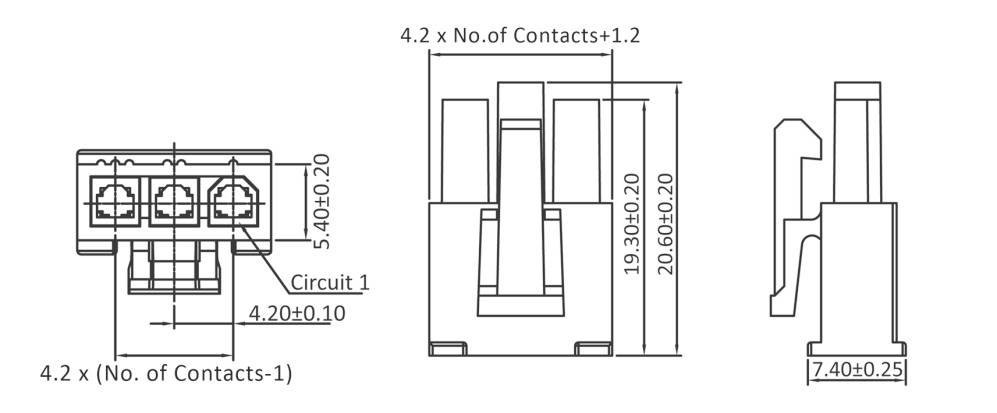 Econ connect Buchsengehäuse-Kabel Polzahl Gesamt 3 Rastermaß: 4.2mm H4DS3 Bulk