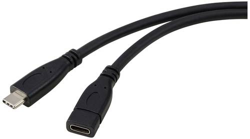 Renkforce USB-Kabel USB 3.2 Gen1 (USB 3.0 / USB 3.1 Gen1) USB-C® Stecker 1.00 m Schwarz Geflechtsch