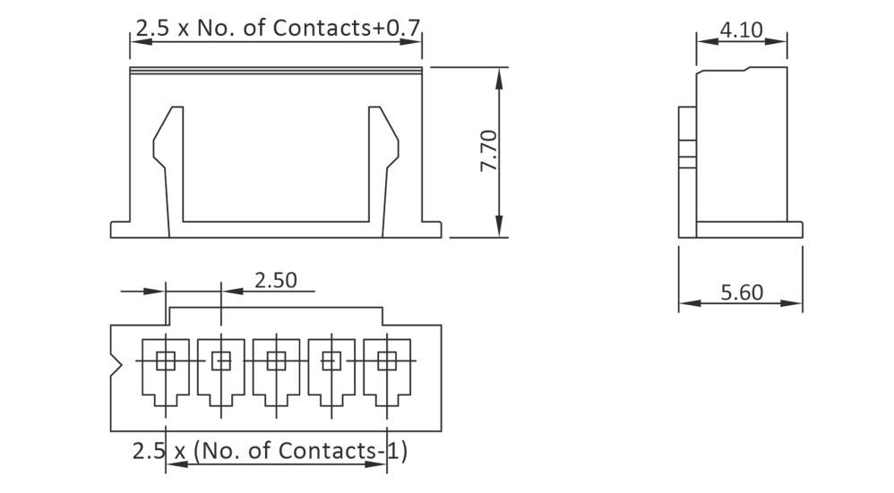 Econ connect Kabelgehäuse Polzahl Gesamt 4 Rastermaß: 2.5mm H33H4 Bulk