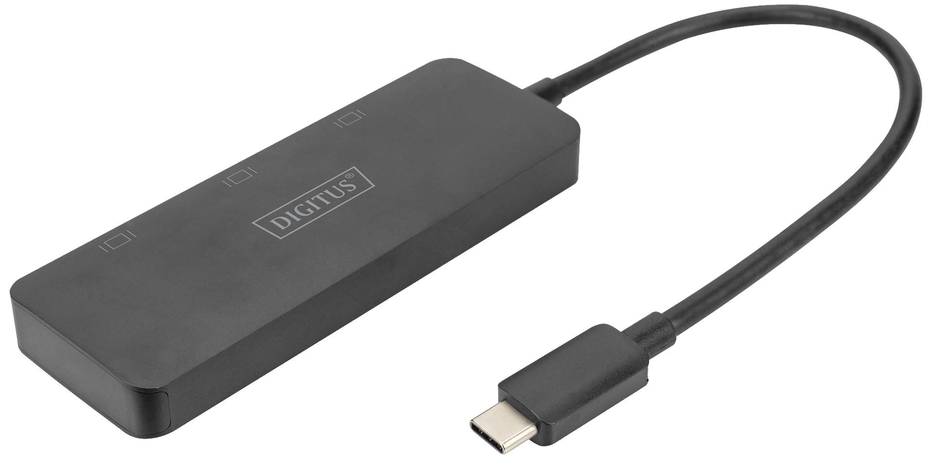 Digitus DS-45333 HDMI / USB-C® Adapter [1x USB-C® - 3x HDMI-Buchse] Schwarz ohne Ladebuchse, 4K UHD