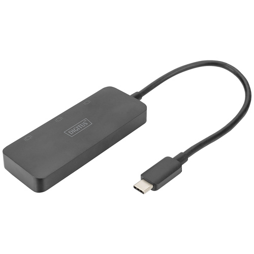 Digitus DS-45334 DisplayPort / USB-C® Adapter [1x USB-C® - 3x DisplayPort Buchse] Schwarz ohne Ladebuchse, Ultra HD (4k) HDMI