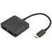 Digitus DS-45339 DisplayPort / USB-C® Adapter [1x USB-C® - 2x DisplayPort Buchse] Schwarz HDMI-fäh